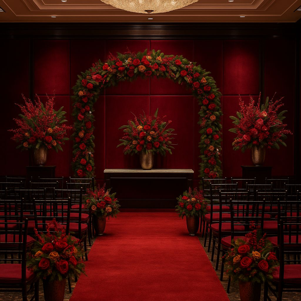 Flower Arrangement Stage Design and Setup